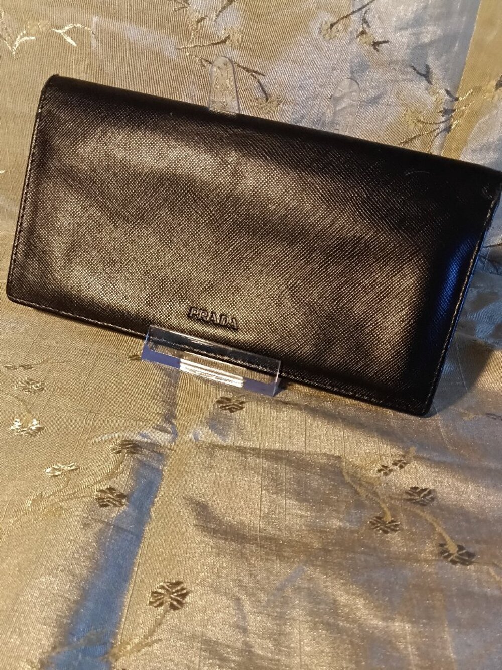 PRADA Black Saffiano Leather Long Bifold Wallet